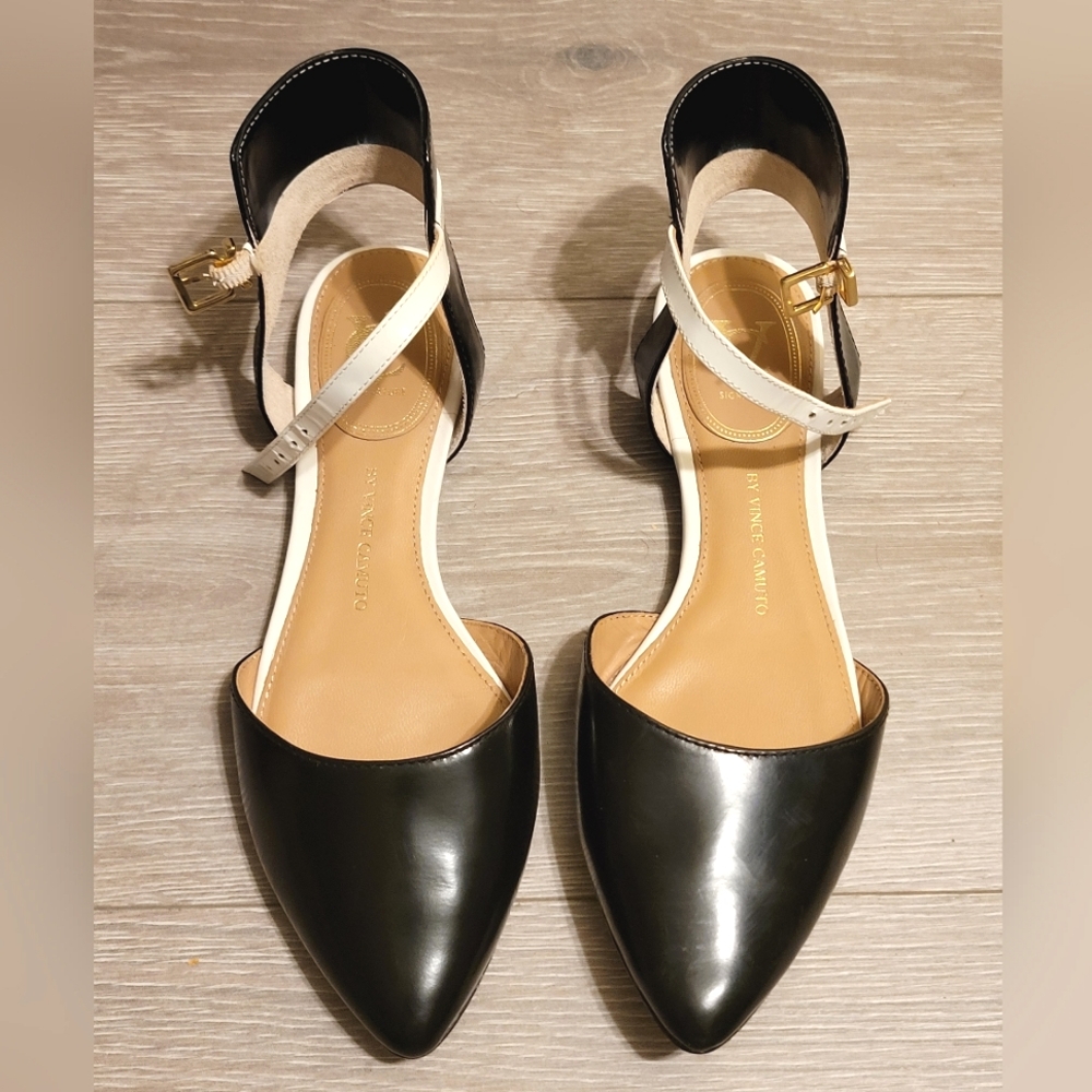 Vince Camuto | Leather | Ankle-Strap | Pointed-Toe | Sandals | Size 6M